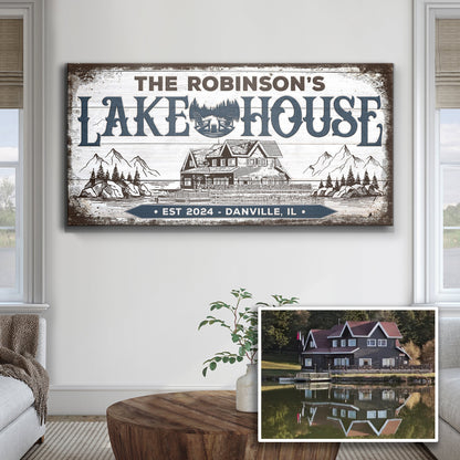 Personalized Lake House Sign II by Tailored Canvases