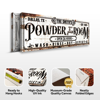 Personalized Powder Room Sign II by Tailored Canvases