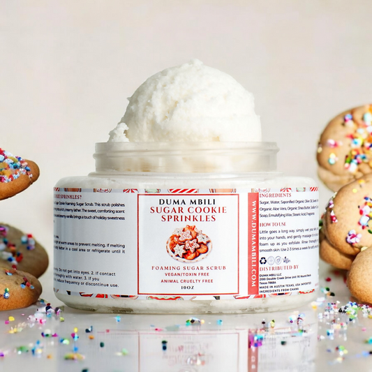 Sugar cookie sprinkles foaming sugar scrub