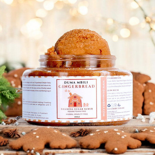 Gingerbread foaming sugar scrub with ginger, cinnamon and nutmeg scent