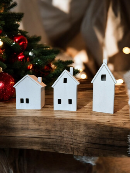 Handcrafted Ceramic Christmas Village Houses by Rust & Cinder