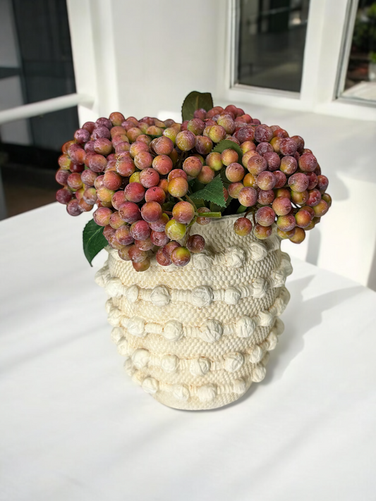 Ivory Textured Knot Cement Vase by Rust & Cinder