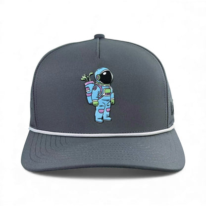 Youth Astronaut Walker Golf Hat | Snapback Cap | Built-in Magnetic Ball Marker Holder + Marker Included | Adjustable Gray | Kids by Logie Joe's Golf