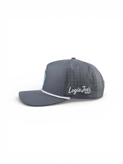 Youth Astronaut Walker Golf Hat | Snapback Cap | Built-in Magnetic Ball Marker Holder + Marker Included | Adjustable Gray | Kids by Logie Joe's Golf