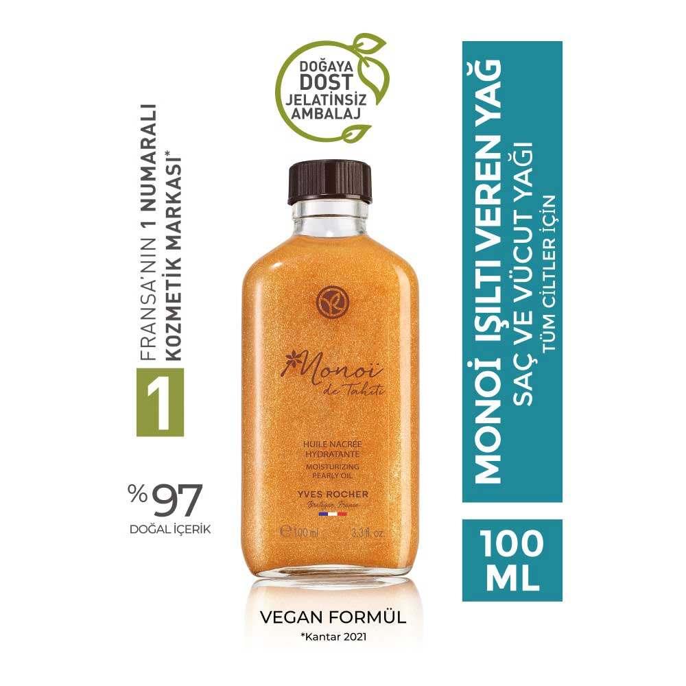 Monoi Monoi Illuminating Hair and Body Oil - Natural Hair and Body Oil with Tahiti Monoi Extract by Beauty Care Bag