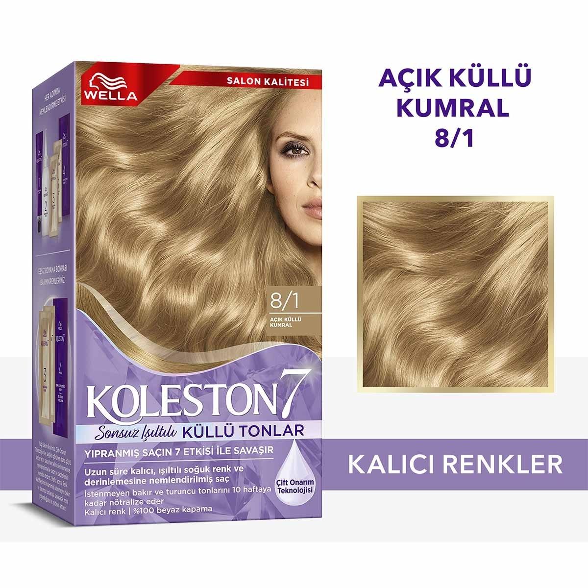 Wella Koleston Supreme Ash Blonde Hair Dye: Permanent Color, 100% Gray Coverage, Plus Revitalizing Oil Treatments by Beauty Care Bag