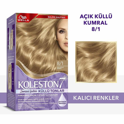 Wella Koleston Supreme Ash Blonde Hair Dye: Permanent Color, 100% Gray Coverage, Plus Revitalizing Oil Treatments by Beauty Care Bag