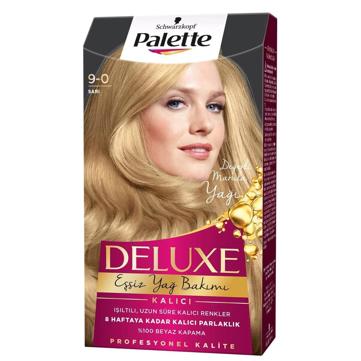 Palette Deluxe 9-0 Sarõ Sa� Boyasõ - Long-Lasting Yellow Hair Dye for Vibrant Color by Beauty Care Bag