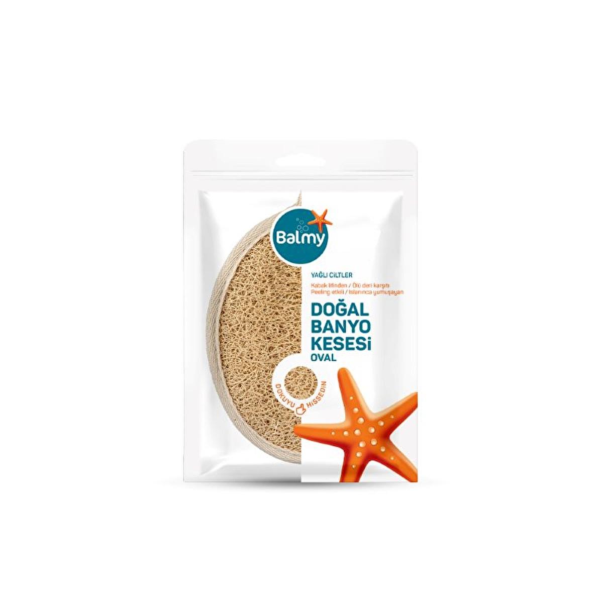 Balmy Kabak Natural Exfoliating Bath Mitt for Oily Skin - Dual-Sided, 100% Pumpkin Fiber by Beauty Care Bag