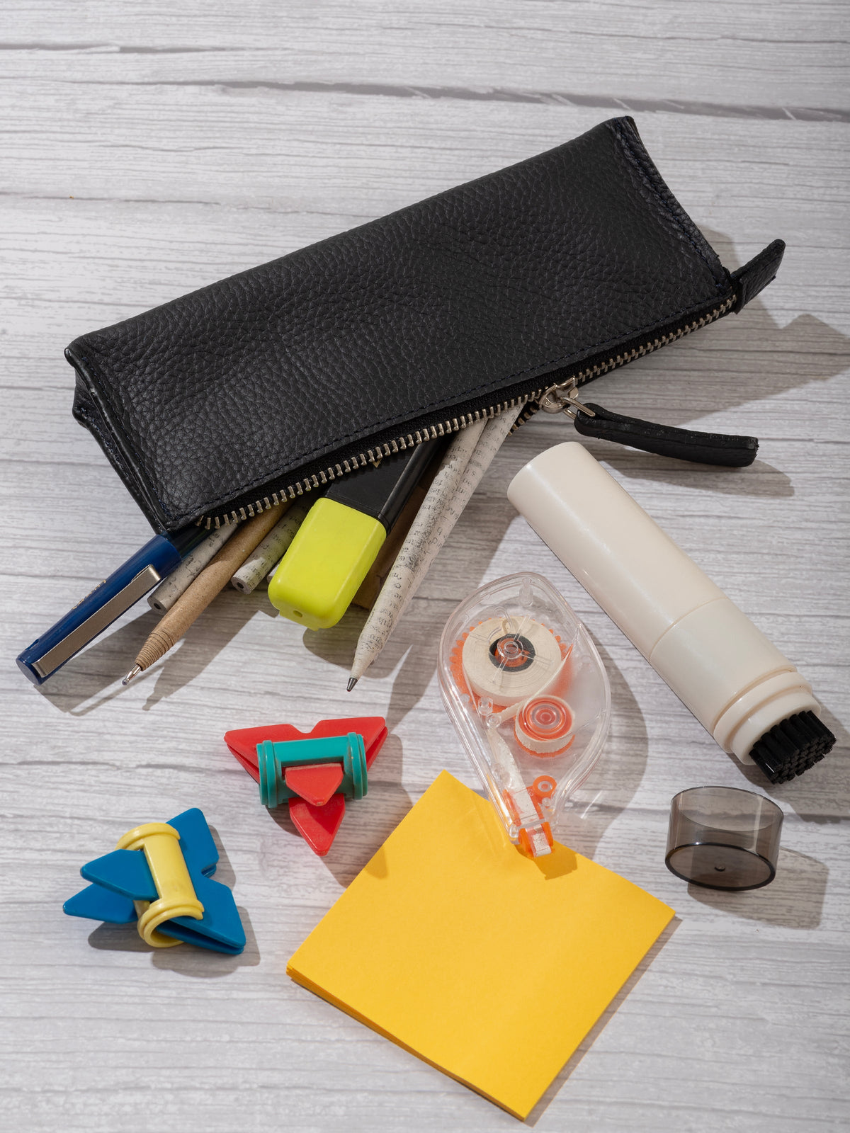 Black Leather Stationery Case (set of 2) by Classy Leather Bags