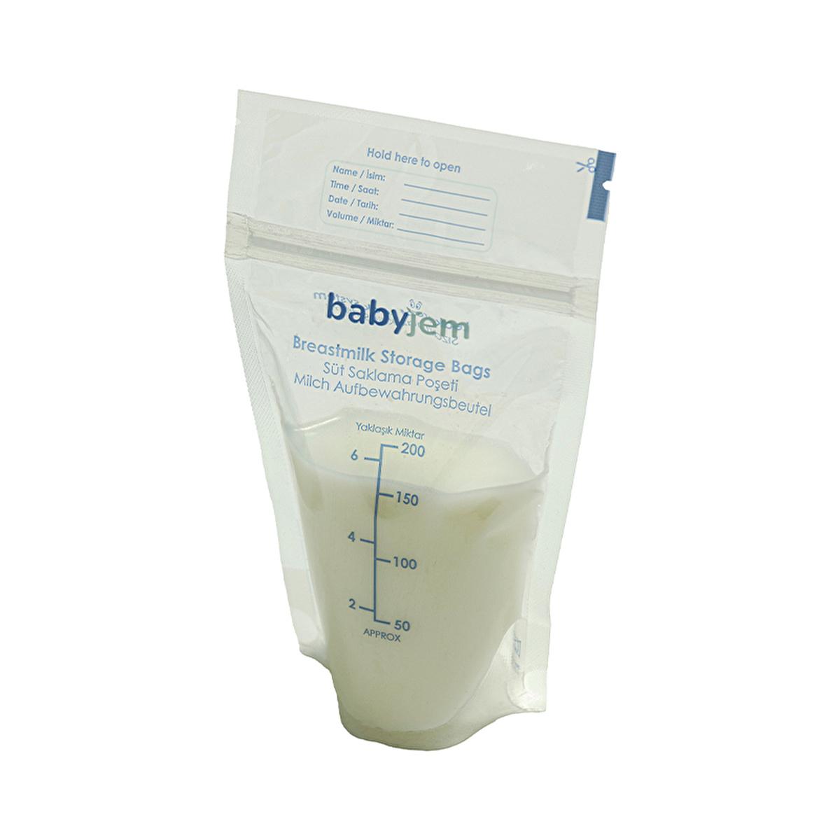 Babyjem Breast Milk Storage Bags - Sterile, BPA-Free, Airtight & Self-Standing - 25 Count by Beauty Care Bag
