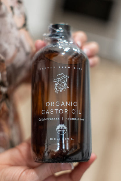 Organic Pure Castor Oil + Cloth Pack Bundle by Pretty farm girl