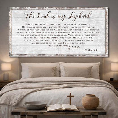 Psalm 23 - The Lord Is My Shepherd Sign III by Tailored Canvases