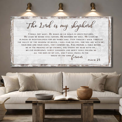 Psalm 23 - The Lord Is My Shepherd Sign III by Tailored Canvases