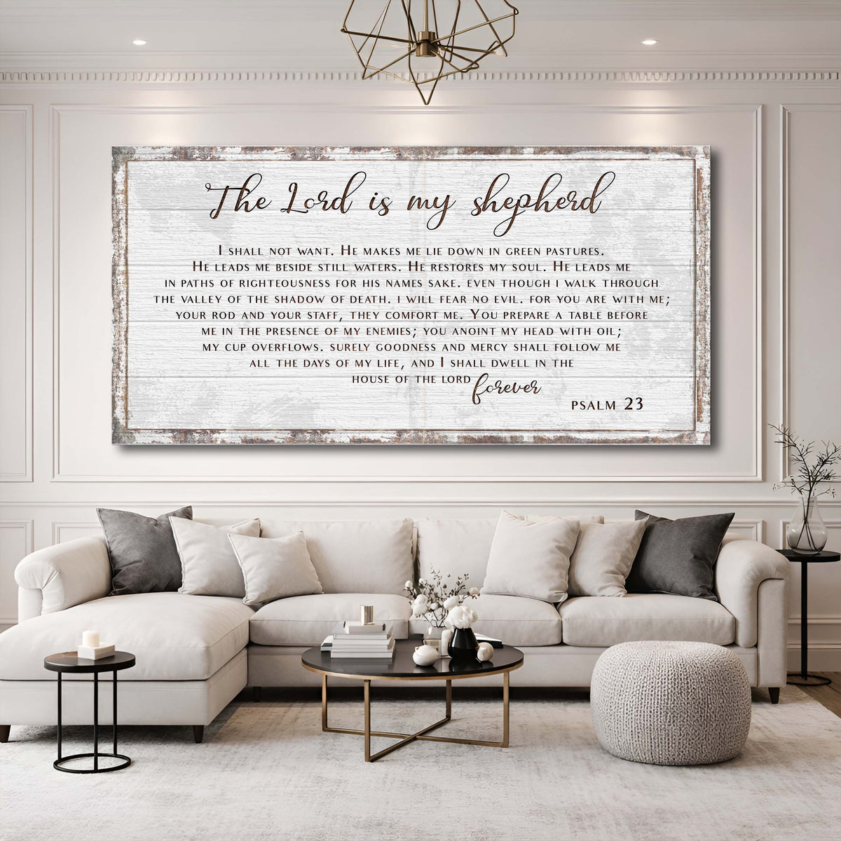 Psalm 23 - The Lord Is My Shepherd Sign III by Tailored Canvases