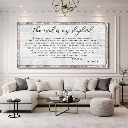 Psalm 23 - The Lord Is My Shepherd Sign III by Tailored Canvases