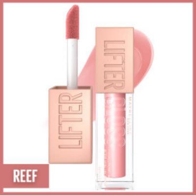 Maybelline New York Lifter Gloss - Hyaluronic Acid Lip Gloss for Moisturizing & Lifting Effect - Reef Color by Beauty Care Bag