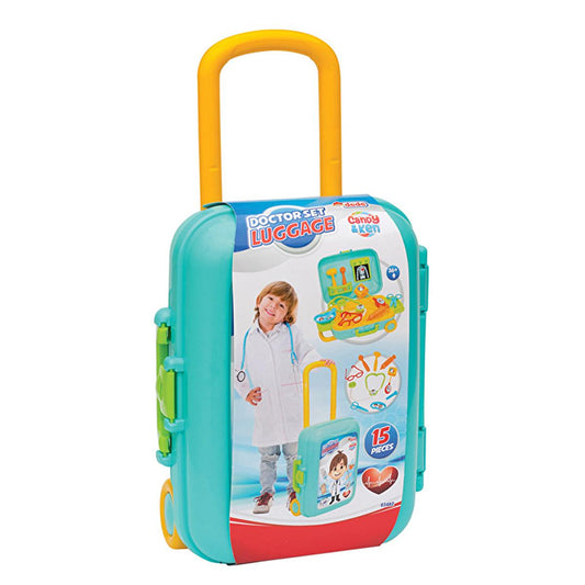 Dede Oyuncak Toy Doctor Set Suitcase - 15 Piece Kids Medical Kit for Pretend Play, Portable & Health Tested by Beauty Care Bag
