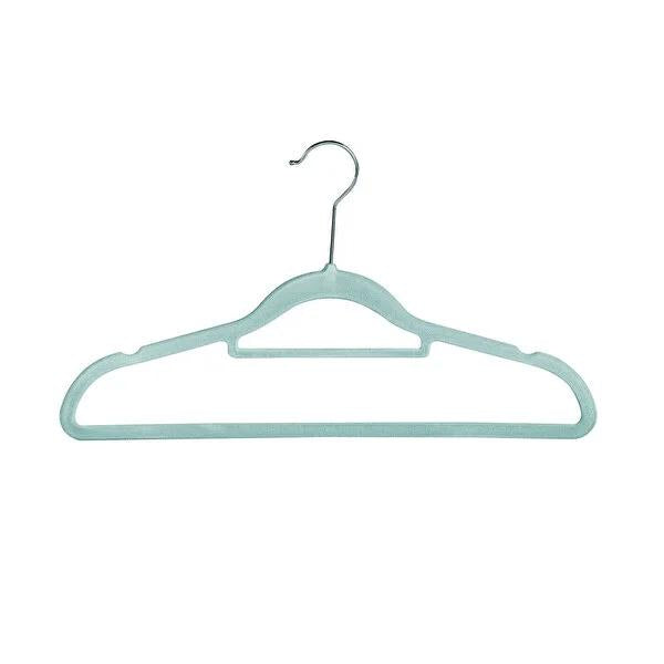 Ideenwelt Padded Clothes Hangers - 8 Pack Blue Fabric Covered Hangers for Gentle Garment Care & Wardrobe Organization by Beauty Care Bag