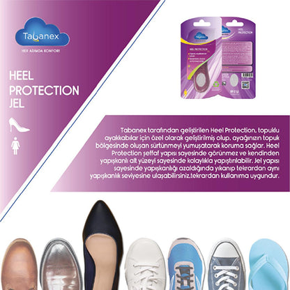 Tabanex Heel Protection Gel Insole: Ultimate Comfort & Friction Relief for High Heels - Reusable, Transparent Heel Pads by Beauty Care Bag