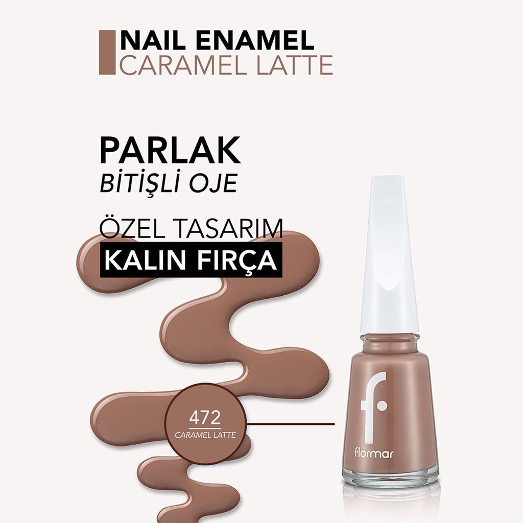 Flormar Nail Enamel High-Pigment Nail Polish in Caramel Latte 11ml by Beauty Care Bag