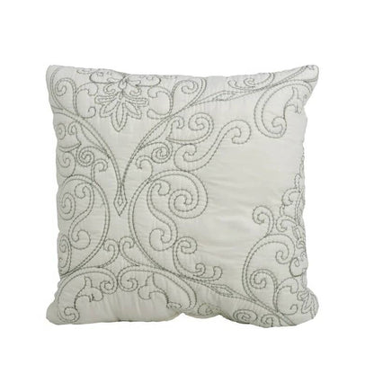 Queen size Antique White Damask Embroidered 4 Piece Oversized Bedspread Set by HomePacific