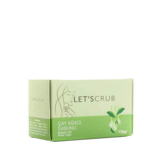 Let'scrub Natural Tea Tree Oil Soap with Pumpkin & Exfoliating Texture - Gentle, Antimicrobial Skincare for Acne-Prone Skin by Beauty Care Bag
