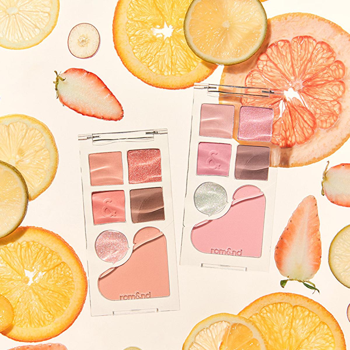 rom&nd Bare Layer Palette 01 Apricot Mood: Korean Eye & Cheek Palette for Matte & Shimmer Looks - Highly Pigmented, Multi-Use Makeup by Beauty Care Bag