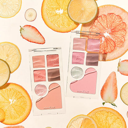 rom&nd Bare Layer Palette 01 Apricot Mood: Korean Eye & Cheek Palette for Matte & Shimmer Looks - Highly Pigmented, Multi-Use Makeup by Beauty Care Bag