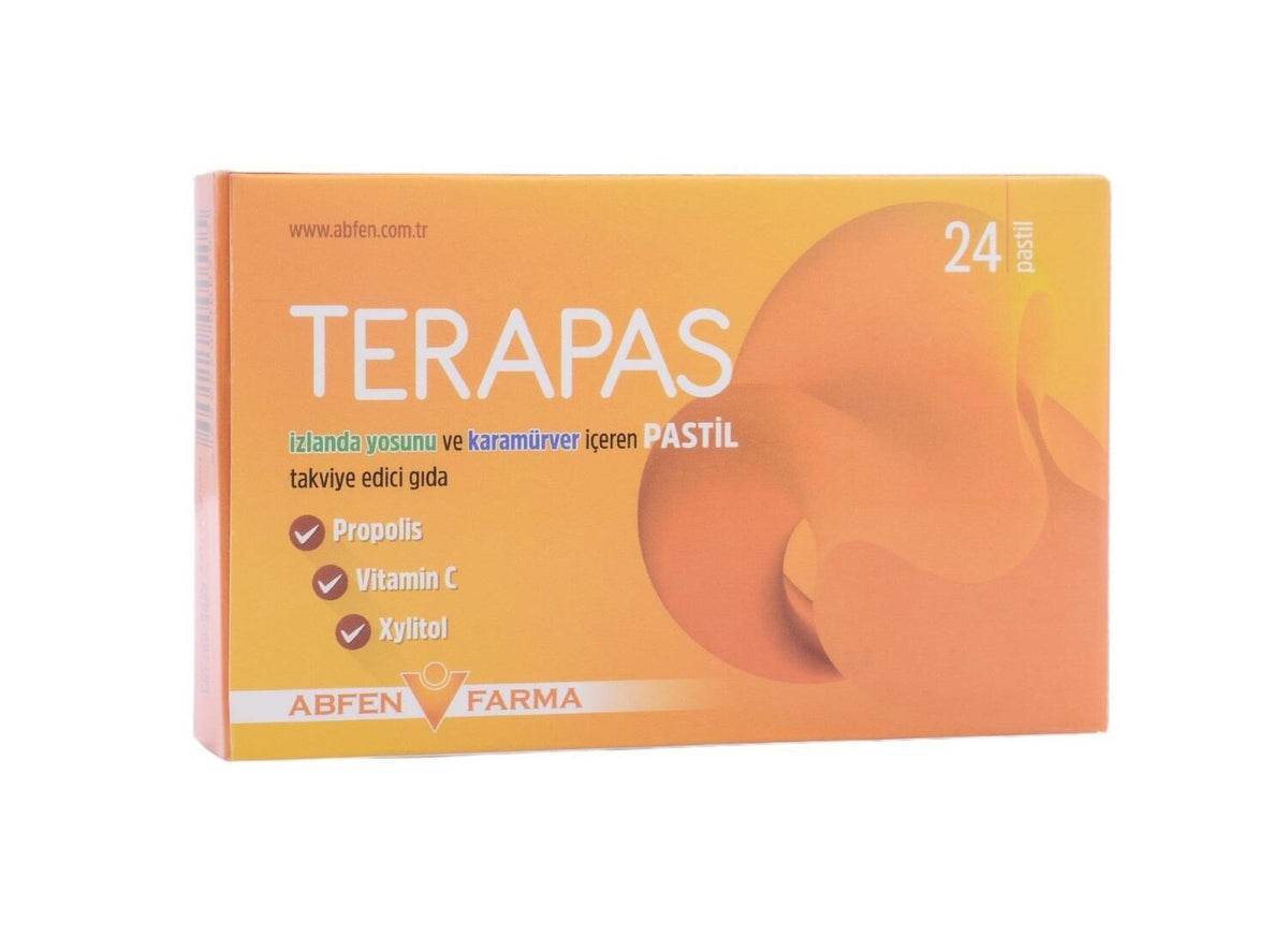 Terapas Icelandic Moss Elderberry Lozenges: Soothe Sore Throat & Boost Immunity with Vitamin C & Zinc - Sugar-Free, Propolis, Natural Cough Drops by Beauty Care Bag