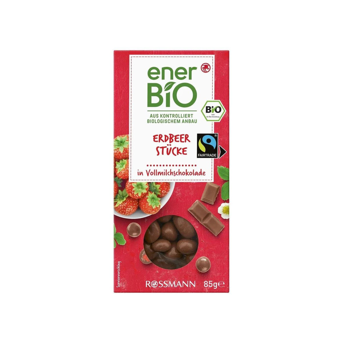 Enerbio Organic Milk Chocolate Coated Strawberries 85g by Beauty Care Bag