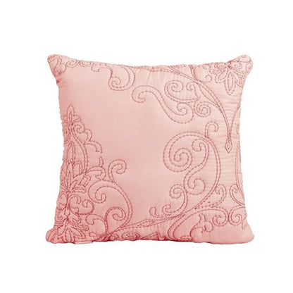 Queen size Dusty Pink Damask Embroidered 4 Piece Oversized Bedspread Set by HomePacific