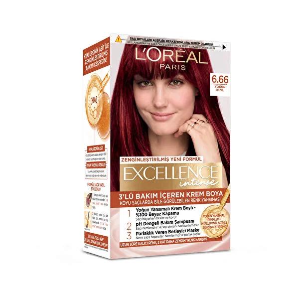 L'OrŽal Paris Excellence Intense Hair Dye - 100% Grey Coverage, Vibrant Color by Beauty Care Bag