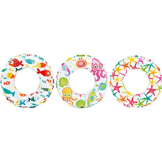Intex Kids Inflatable Swim Ring - 24" Children's Pool Float for Safe Swimming Fun, Ages 3-6 by Beauty Care Bag