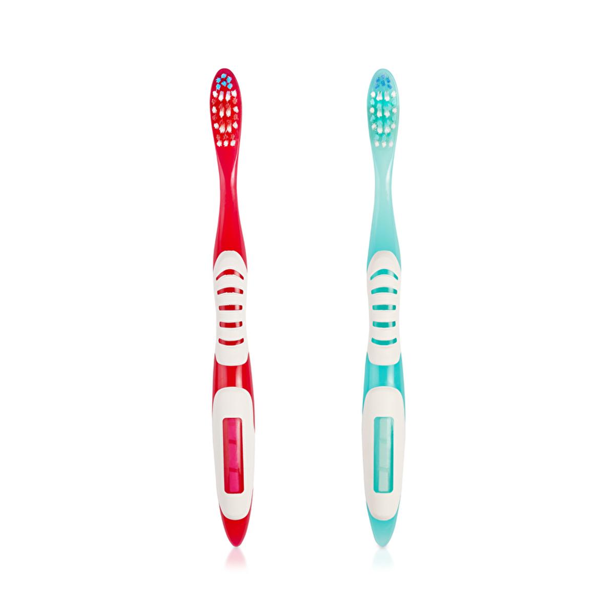 Benri Manual Toothbrush for Adults - ISO Compliant, Soft Bristles, Rubber Grip by Beauty Care Bag