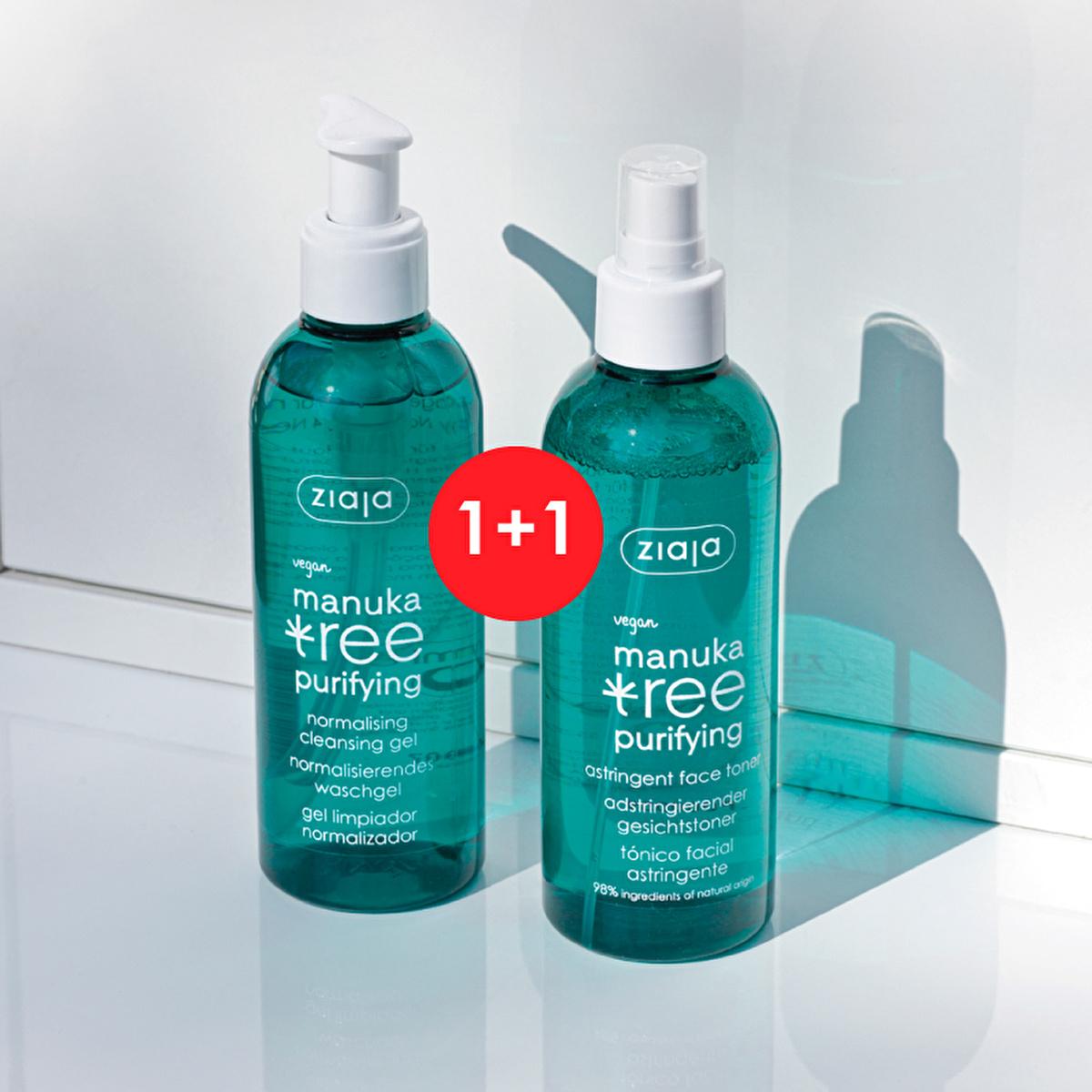 Ziaja Manuka Tree Facial Toner & Acne Cleansing Gel: Natural Blemish Treatment, Pore Reduction, and Oil Control for Acne-Prone & Sensitive Skin by Beauty Care Bag
