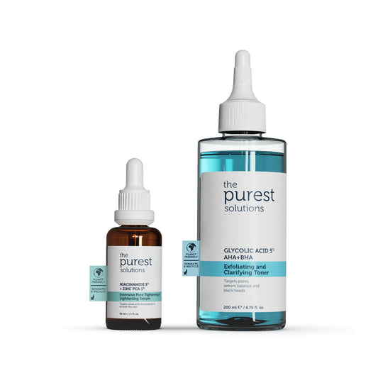 The Purest Solutions Acne Prevention Skincare Set - Sebum Regulation, Pore Tightening Treatment for Oily Skin by Beauty Care Bag