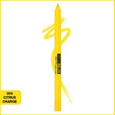 Maybelline Tattoo Liner Gel Eyeliner - 304 Citrus Charge: Long-Lasting, Smudge-Proof, Waterproof Vibrant Orange Eyeliner for Bold Eye Looks by Beauty Care Bag