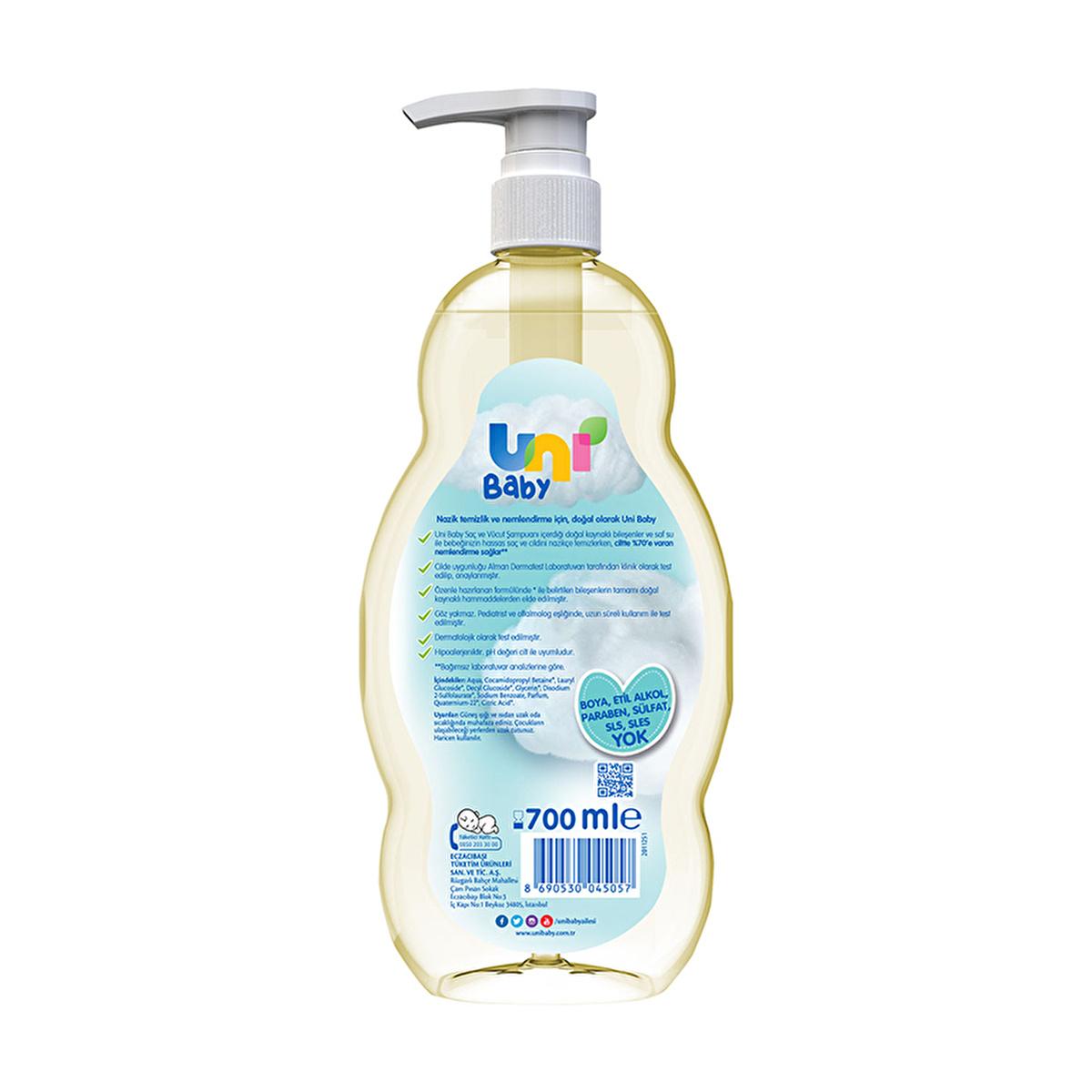 Uni Baby Natural Hypoallergenic Baby Shampoo & Body Wash - Gentle, Moisturizing, Dermatologically Tested - 23.69 fl oz by Beauty Care Bag