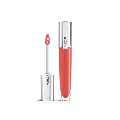 Loreal Paris Brilliant Signature Plump Lip Gloss - 410 Inflate: Hyaluronic Acid & Collagen for Fuller, Moisturized, Non-Sticky Lips by Beauty Care Bag