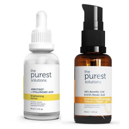 The Purest Solutions vitamin C and arbutin brightening serum set