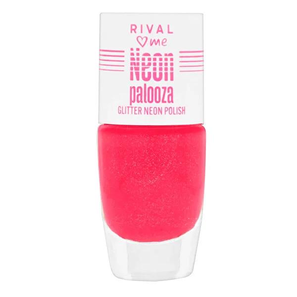 Rival Loves Me Neon Palooza Nail Polish Glitter Neon No.02 8 ml - Cosmetic Glitter for Makeup & Nail Art by Beauty Care Bag