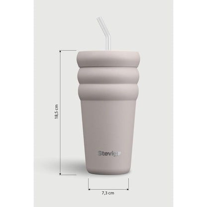 Stevig Bubble Stainless Steel Thermos in Crushed Rock 600ml by Beauty Care Bag