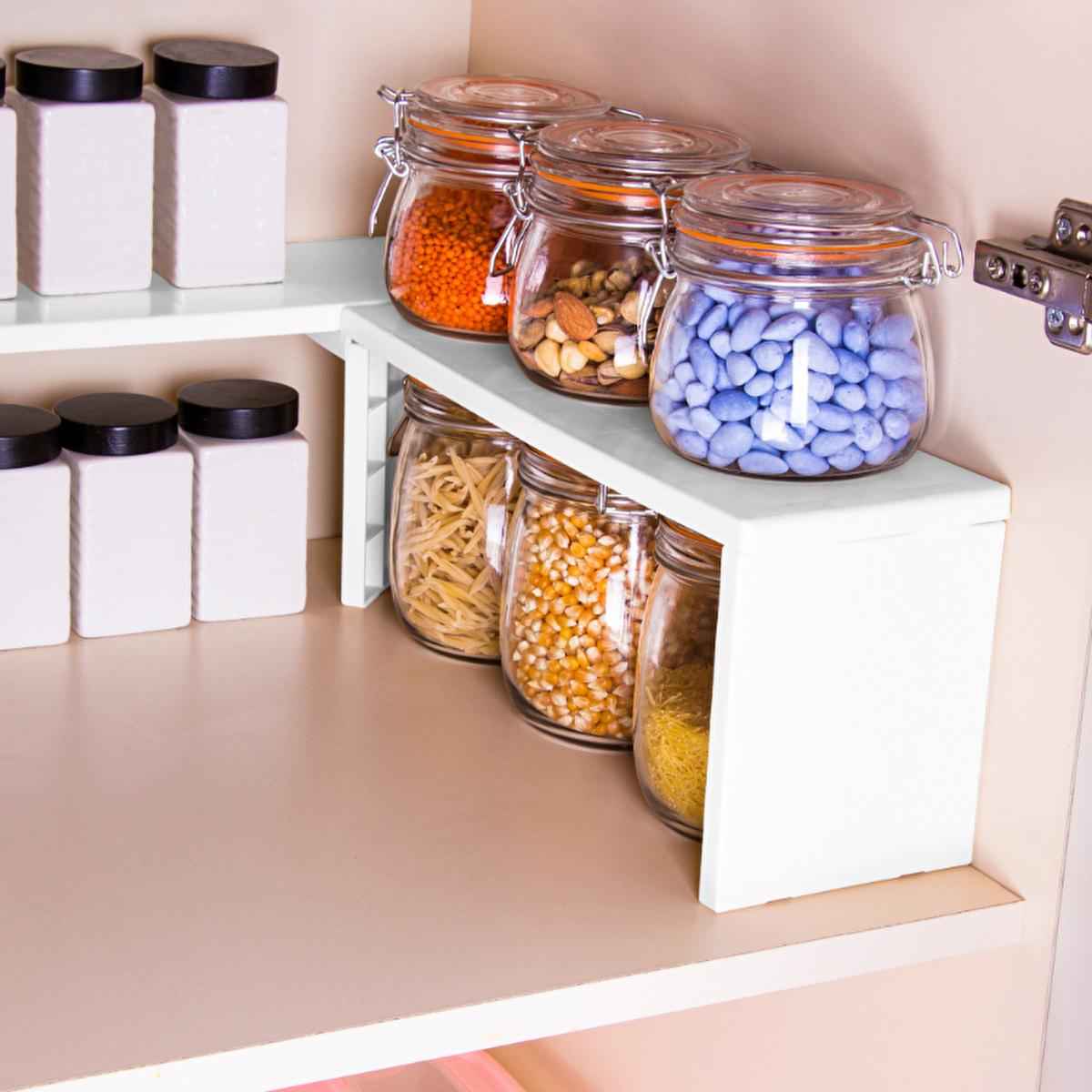 Decobella Adjustable Shelf Organizer - Rotating Storage Solution for Home Organization by Beauty Care Bag