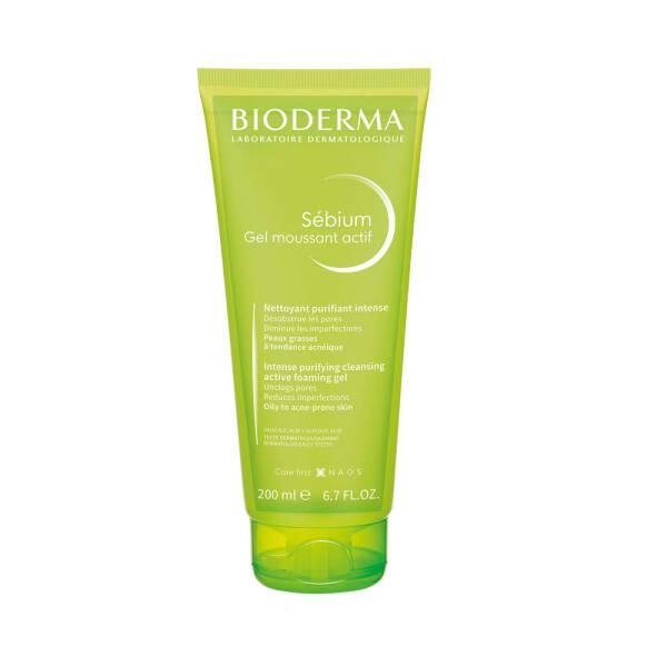 Bioderma Sebium Foaming Gel Active: Oil Control & Acne Defense - Gentle, Hypoallergenic Face Wash for Oily & Acne-Prone Skin (6.76 fl oz) by Beauty Care Bag