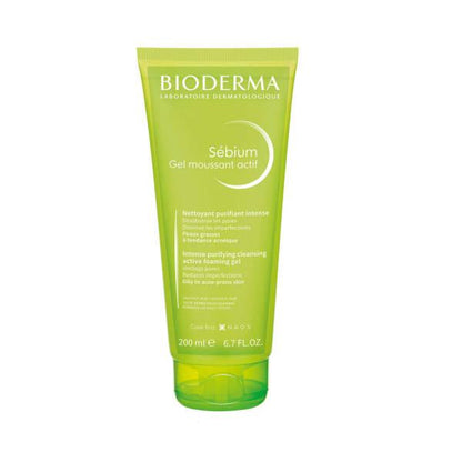 Bioderma Sebium Foaming Gel Active: Oil Control & Acne Defense - Gentle, Hypoallergenic Face Wash for Oily & Acne-Prone Skin (6.76 fl oz) by Beauty Care Bag