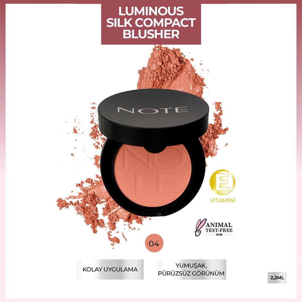 Note Luminous Silk Compact Blusher in 04 Soft Peach by Beauty Care Bag