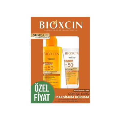 Bioxcin SPF50+ Sunscreen Set - UVA/UVB Protection, Moisturizing, Water-Resistant Spray & Cream - Anti-Aging Sun Care by Beauty Care Bag