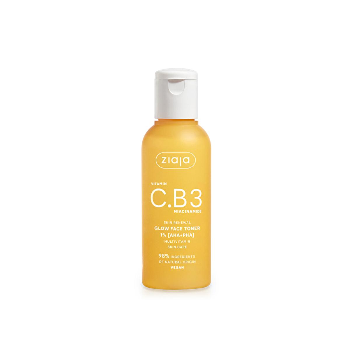 Ziaja Vitamin C Face Toner with Niacinamide - 4.06 fl oz Antioxidant Skincare for Dry, Mature Skin by Beauty Care Bag