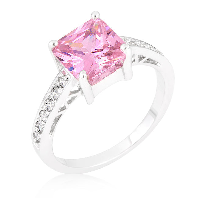 Avera Elegant Princess Cut Silver Statement Ring by Avera Group